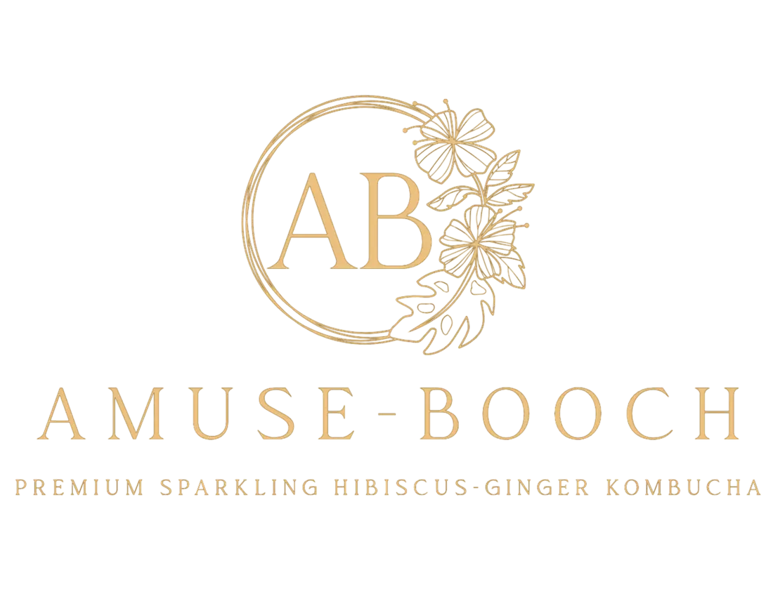 Amuse-Booch premium sparkling hibiscus-ginger kombucha logo